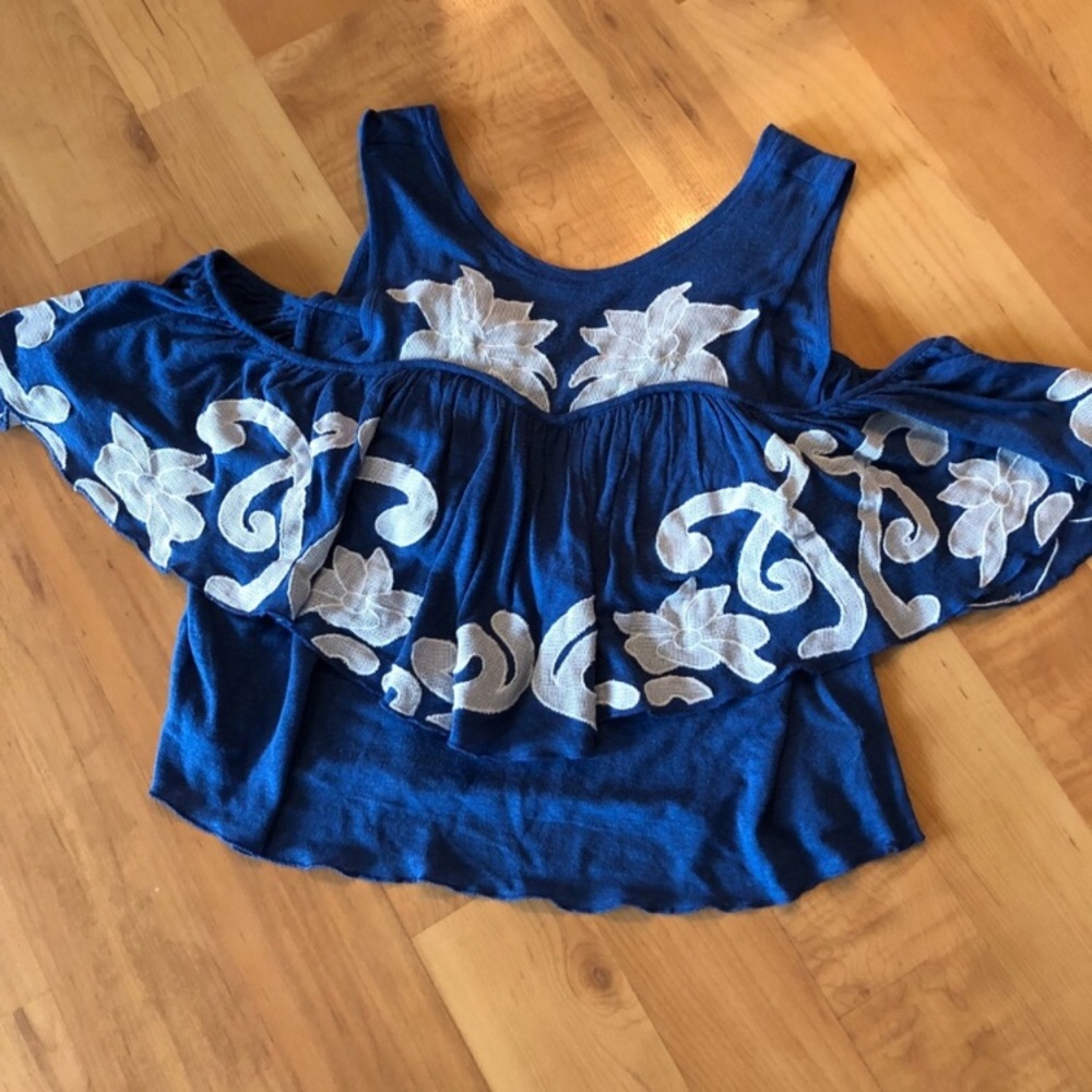 Free People Cold Shoulder Boho Tank Blouse